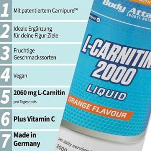 ال کارنیتین 2000 مایع بادی اتک یک لیتری  BODY ATTACK L-CARNITINE LIQUID 2000